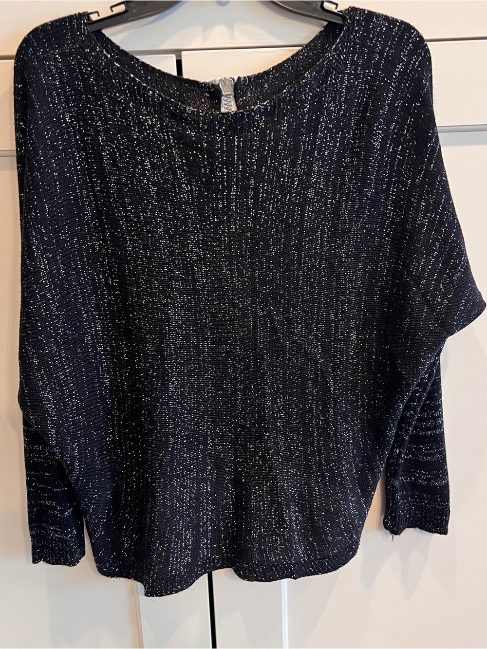 Venti6 Black Sparkle & Shine Doleman Sweater-small
